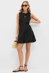 Black Seersucker Alisa Dress