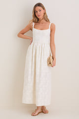 Ivory Jacquard Jour Maxi Dress