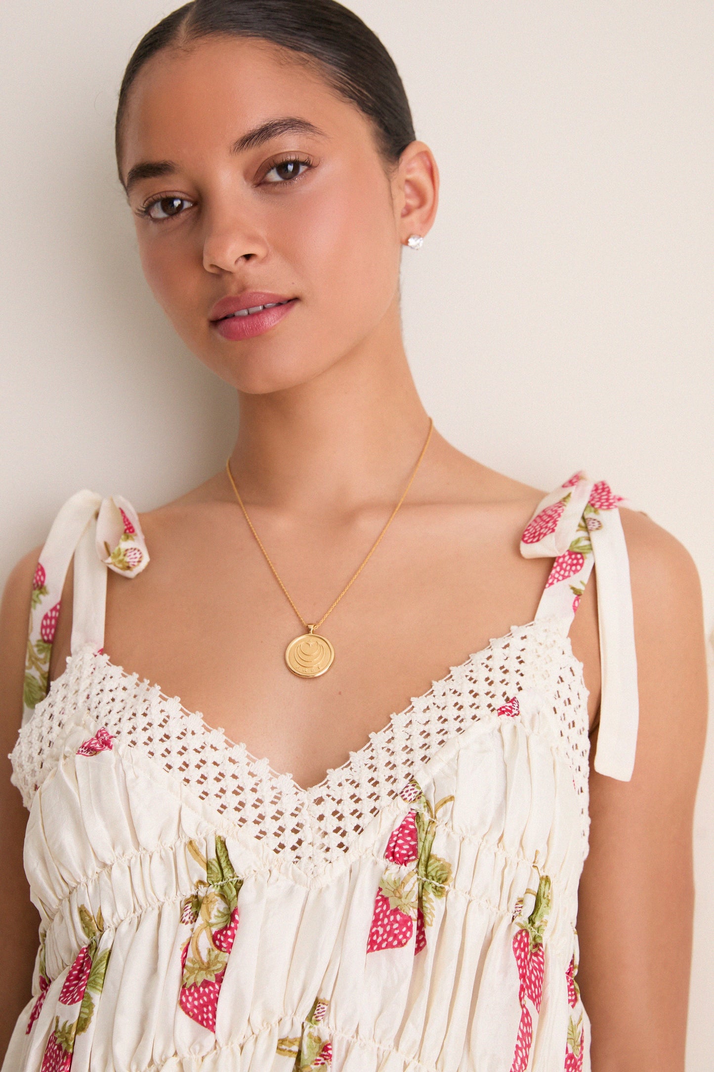 Off White Ellina Strawberry Dot Dress