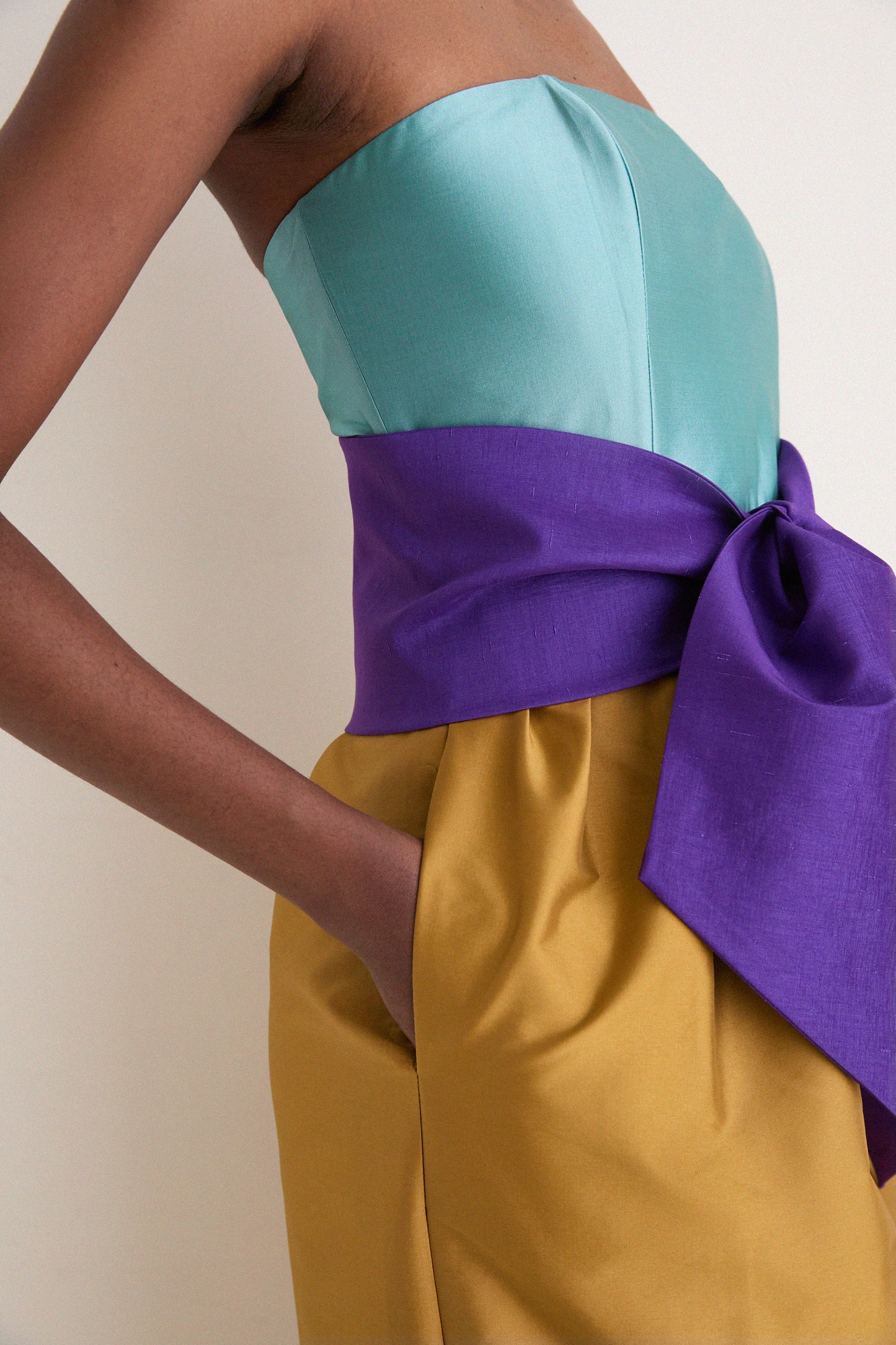 Ochre Structured Maxi Dress
