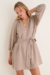 Brown Gingham Harlow Dress