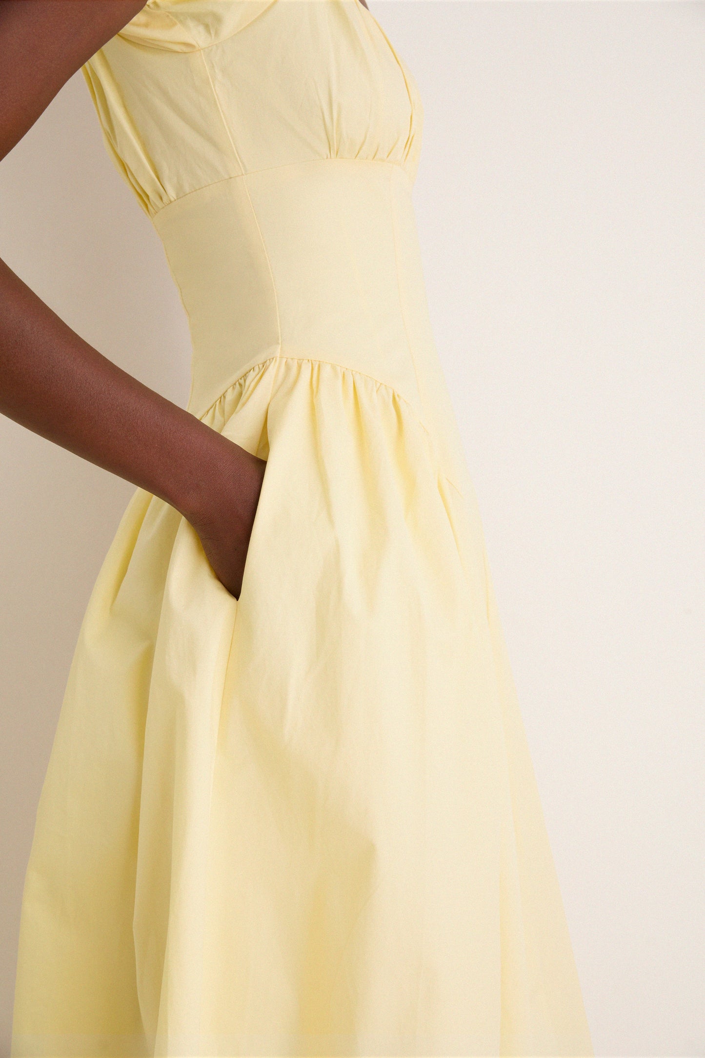 Yellow Adilene Midi Dress