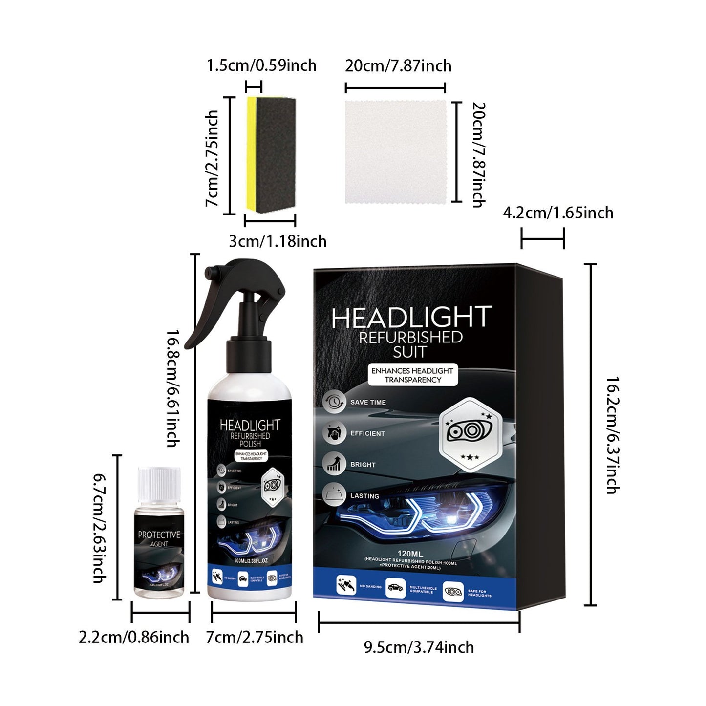 Headlamp Restoration Fluid with Crystalline Coating
