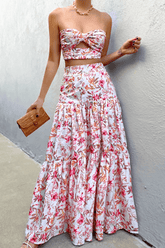 Ayla Maxi Skirt - White Floral