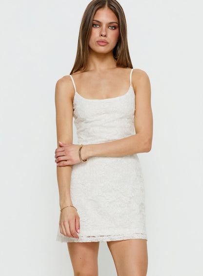 Alyra Embroidered Mini Dress White