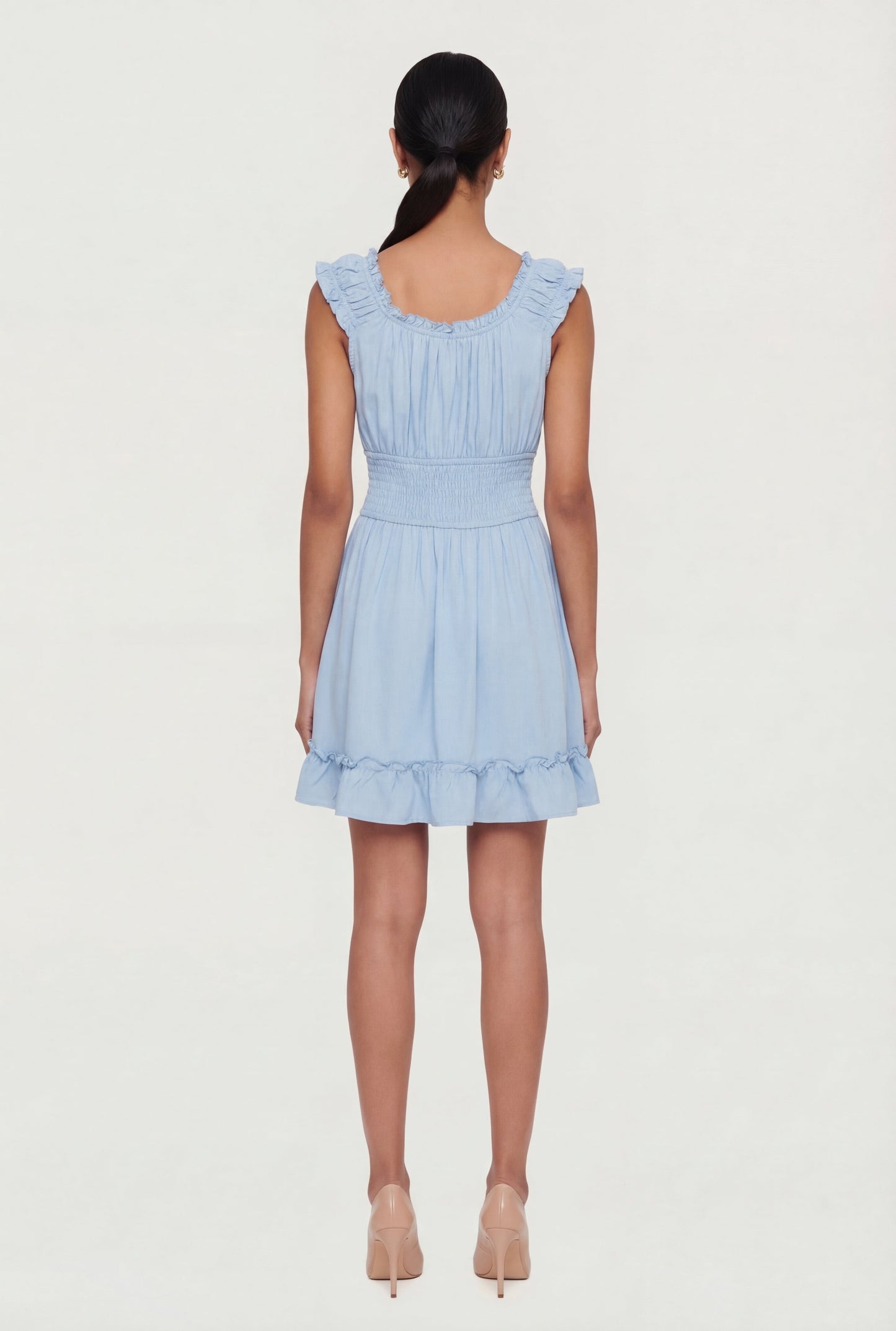 Square Neck Smocked Waist Peasant Dress