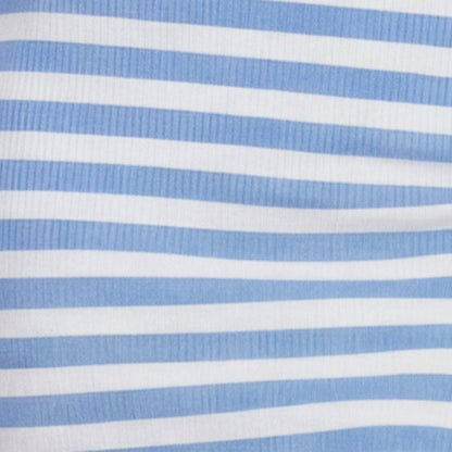 Striped Rib Knit Mini Polo Dress