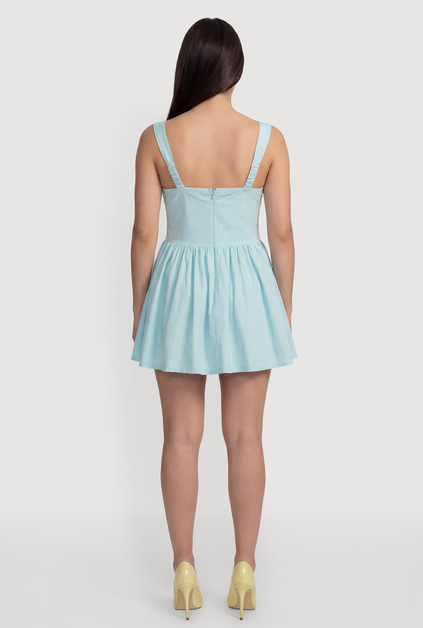 Tie Front Corset Skater Dress