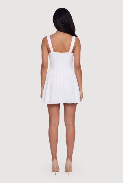 Tie Strap Mini Skater Dress