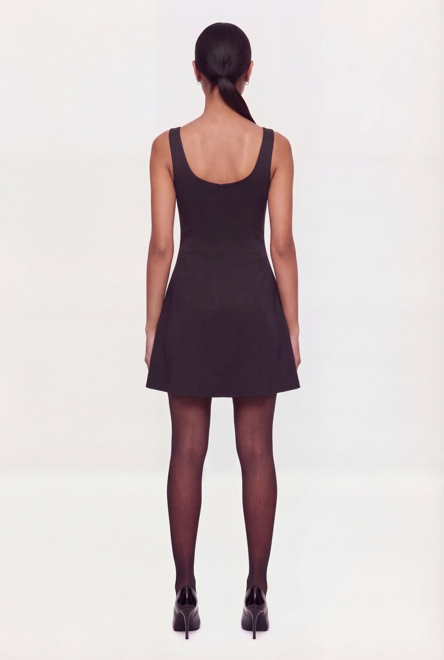 Square Neck Ruched Side Mini Dress
