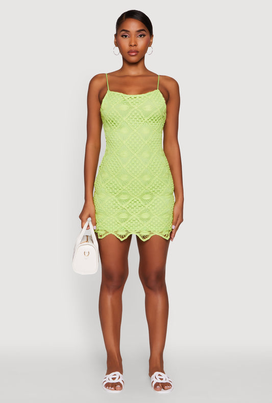 Trendy Patterned Crochet Sleeveless Dress