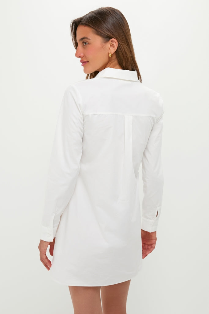 White with Floral Applique Avery Mini Dress