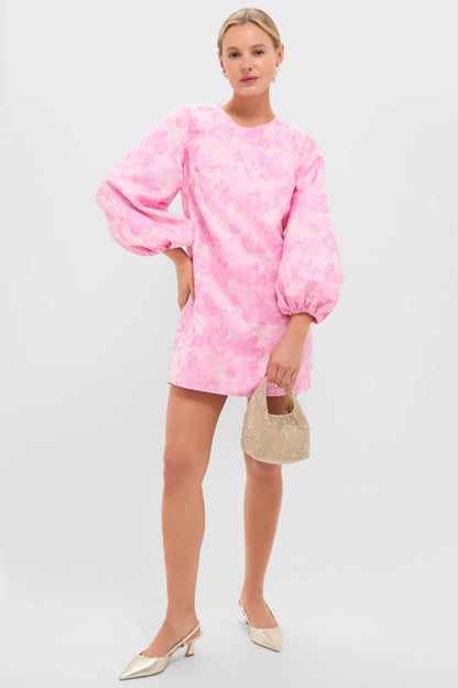 Pale Pink Jacquard Janie Mini Dress