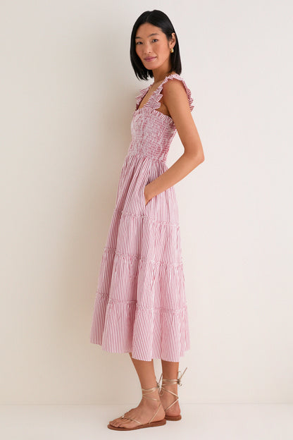 Red Ticking Stripe Ellie Nap Dress