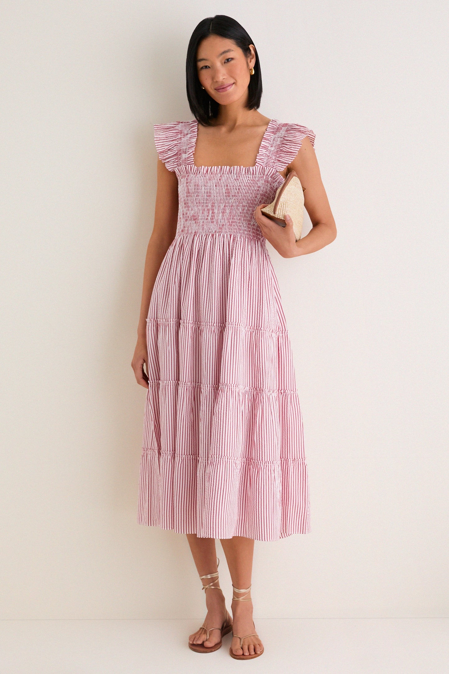 Red Ticking Stripe Ellie Nap Dress