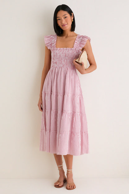 Red Ticking Stripe Ellie Nap Dress