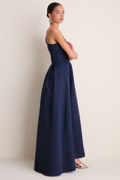 Navy Saphine One Shoulder Gown