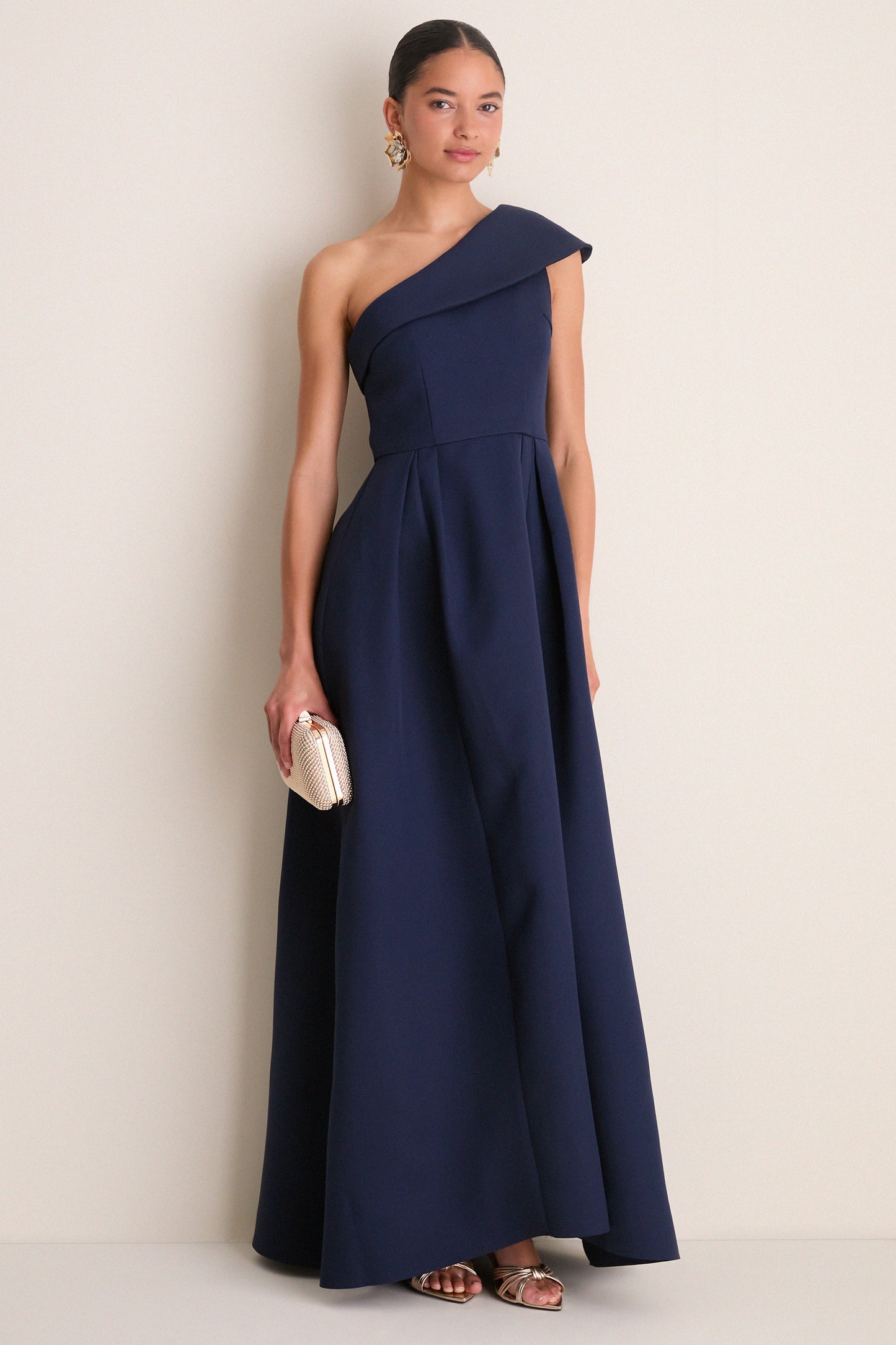 Navy Saphine One Shoulder Gown