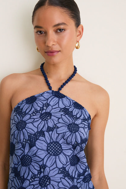 Navy & Slate Sunflower Eyelet Helen Mini Dress