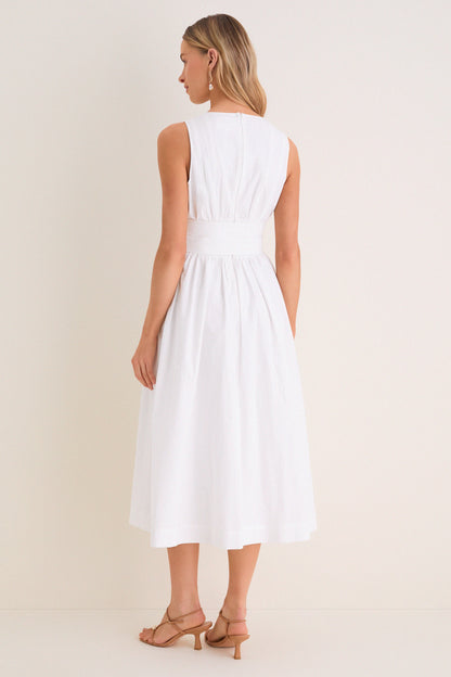 White Marylin Lace-Up Maxi Dress