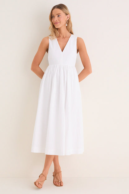 White Marylin Lace-Up Maxi Dress