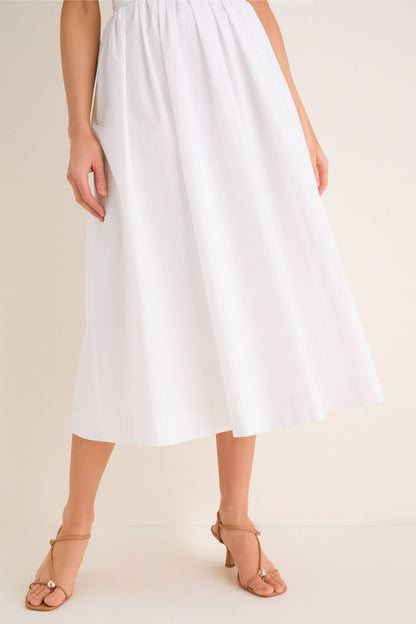 White Marylin Lace-Up Maxi Dress