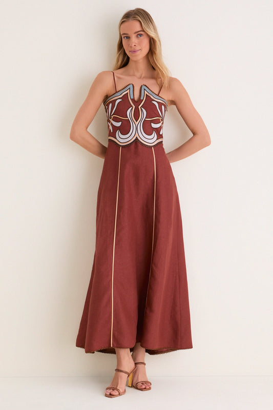 Terracotta Carolina Midi Dress