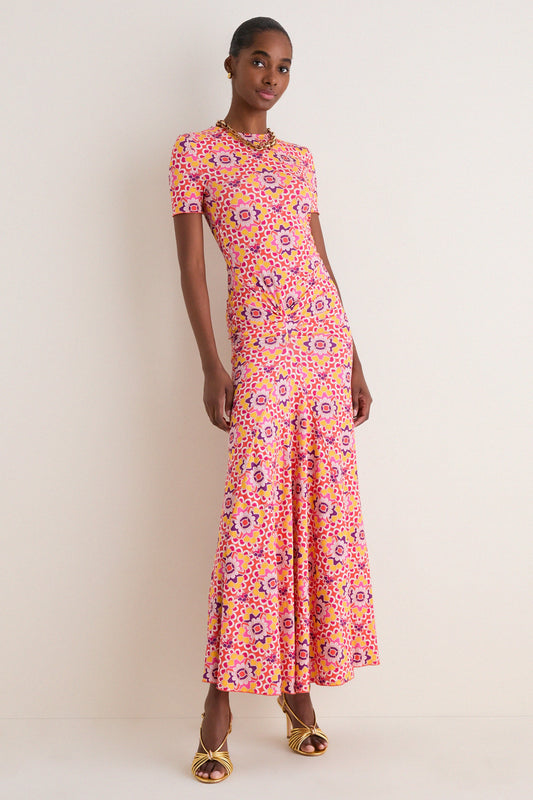 Orchid Mosaic Annie Short Sleeve Dress