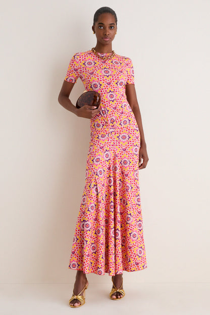 Orchid Mosaic Annie Short Sleeve Dress