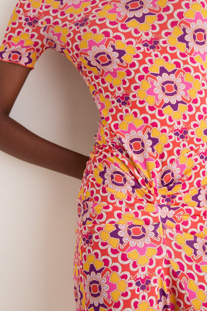 Orchid Mosaic Annie Short Sleeve Dress