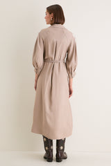 Soft Tan Western Embroidered Herd Dress