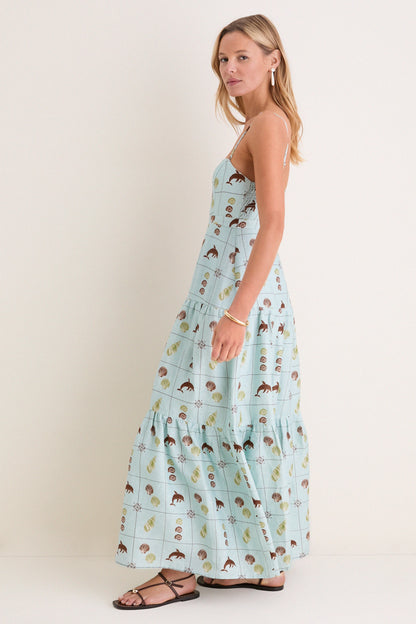 Seashell Tile Celine Maxi Dress