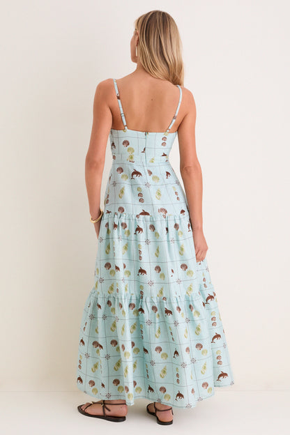 Seashell Tile Celine Maxi Dress