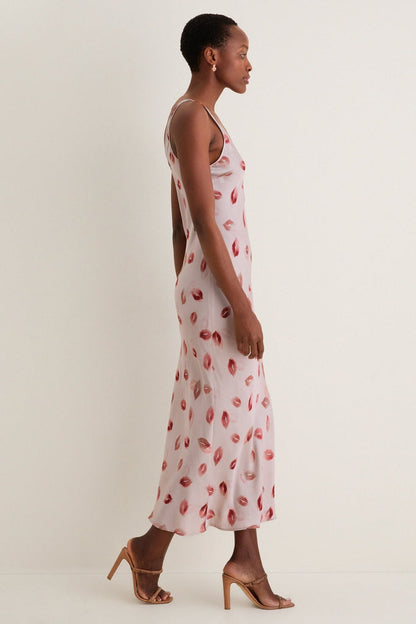 Taupe and Dark Red Kiss Akiya Tank Dress