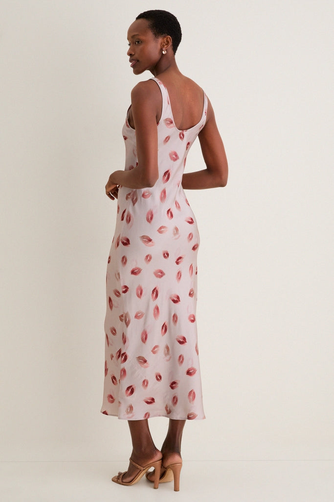 Taupe and Dark Red Kiss Akiya Tank Dress