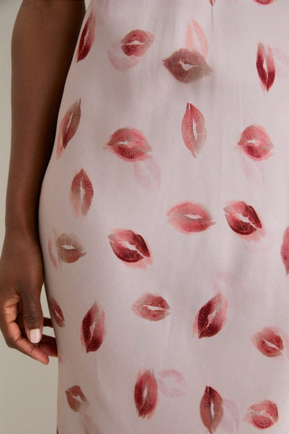 Taupe and Dark Red Kiss Akiya Tank Dress