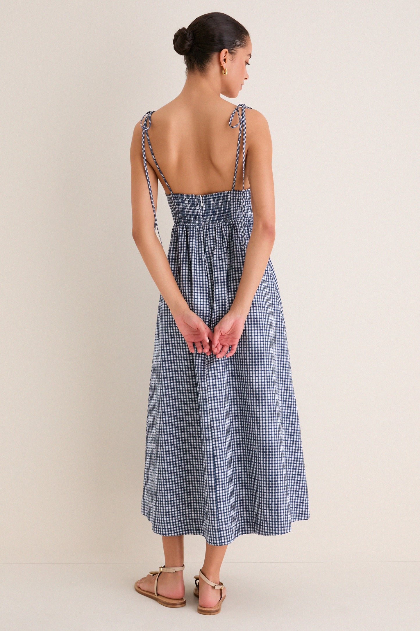 Navy Gingham Sloan Maxi Dress
