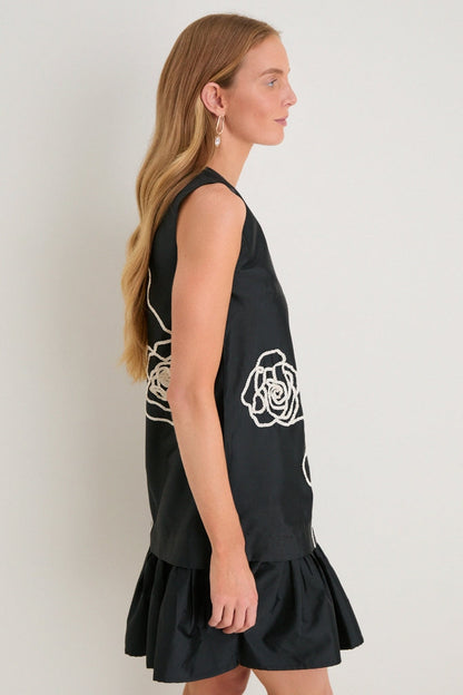 Onyx and Ivory Florentina Petal Mini Dress