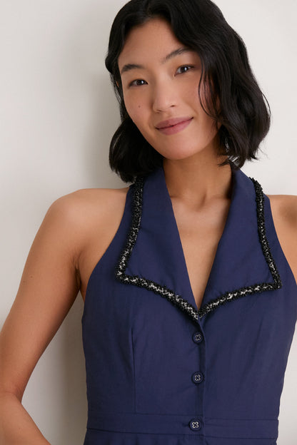 True Navy Jessica Midi Dress