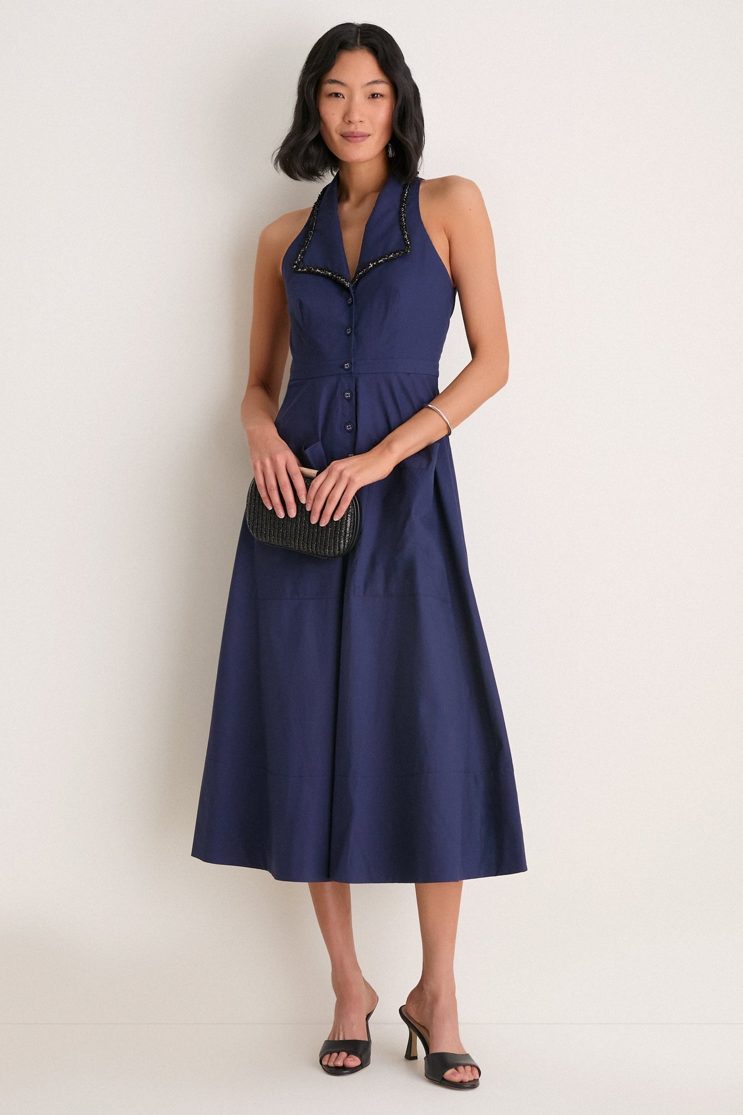 True Navy Jessica Midi Dress