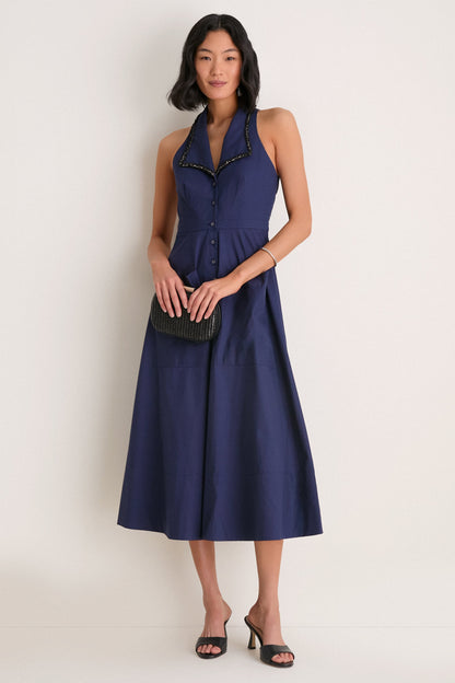 True Navy Jessica Midi Dress