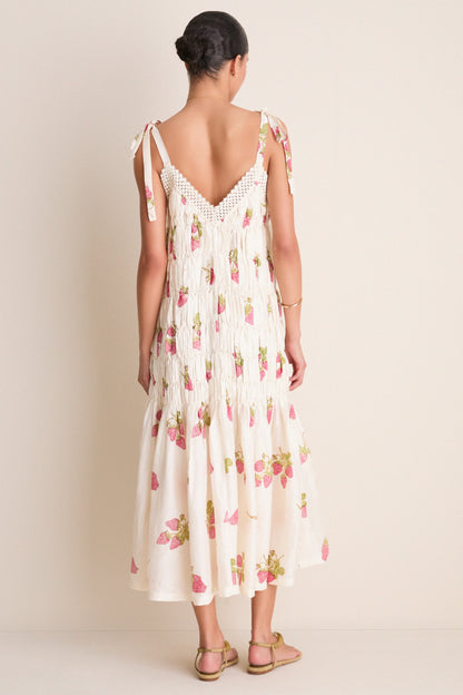 Off White Ellina Strawberry Dot Dress