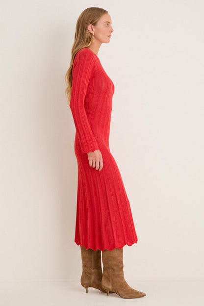 Red Knit Solange Dress