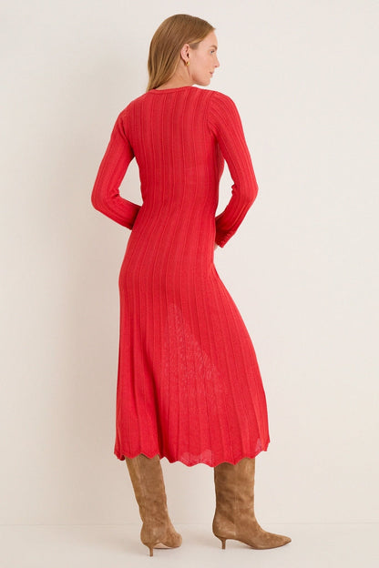 Red Knit Solange Dress
