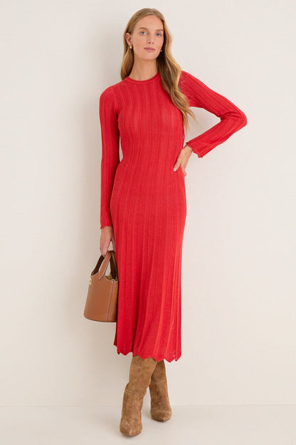 Red Knit Solange Dress