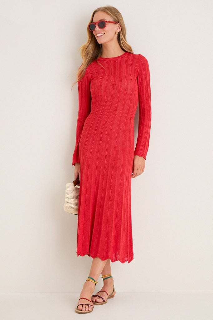 Red Knit Solange Dress