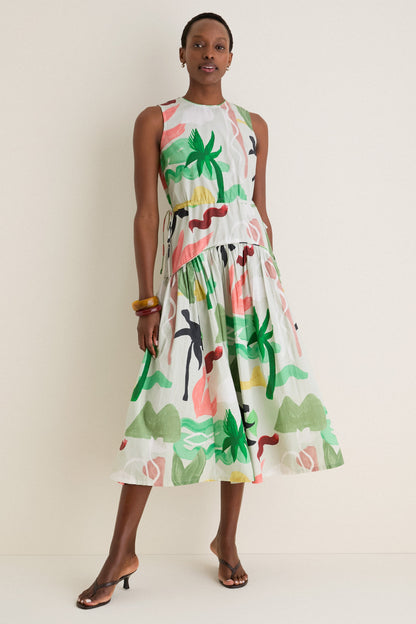Paradiso Petal Sleeveless Piped Maxi Dress