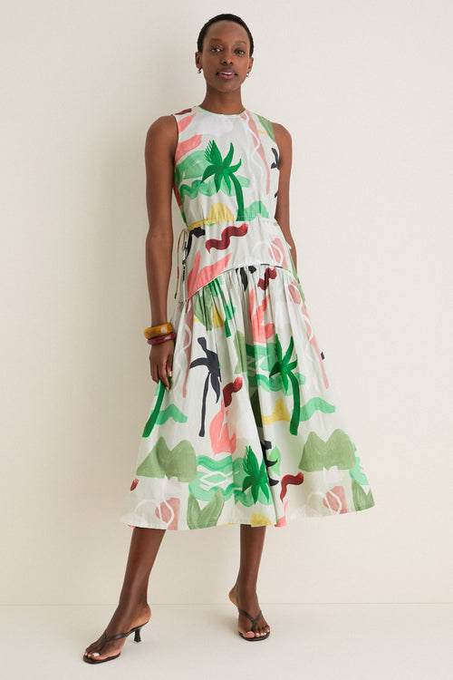 Paradiso Petal Sleeveless Piped Maxi Dress