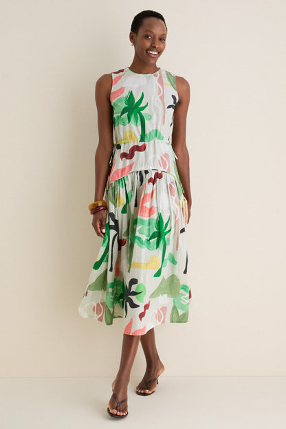 Paradiso Petal Sleeveless Piped Maxi Dress