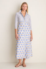 Arbor Blue Maxi Shirt Dress